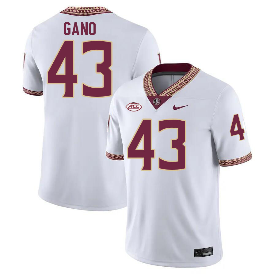 #43 Graham Gano Florida State Seminoles Jerseys Football Stitched-White